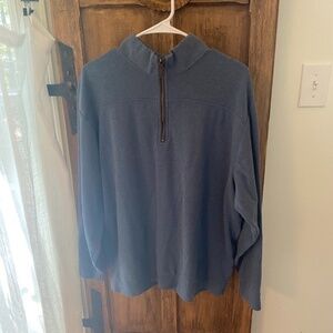 Roundtree & Yorke XL zipper pullover in slate Blue